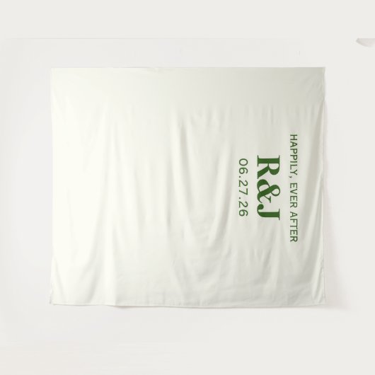 Eenvoudige Moderne Huwelijksmonogram Achtergrond Wandkleed (Voorkant (horizontaal))