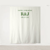 Eenvoudige Moderne Huwelijksmonogram Achtergrond Wandkleed (Voorkant)