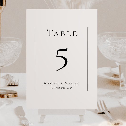 Eenvoudige moderne huwelijkstafel nummer Kaart