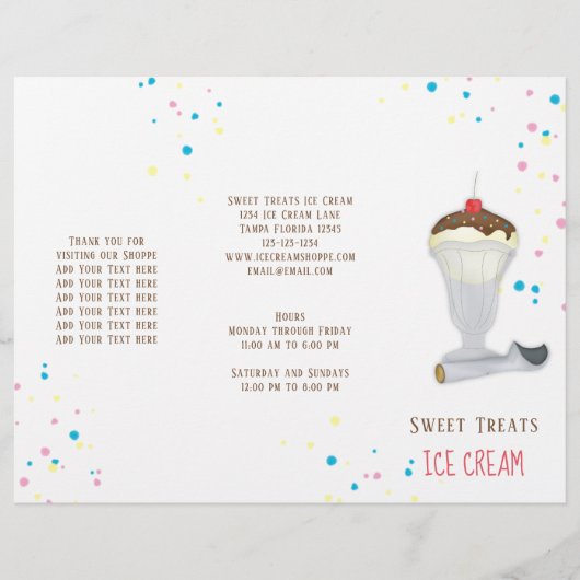 Eenvoudige Moderne IJssprinkels Minimalistisch Sch Flyer (Voorkant)