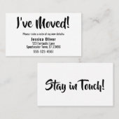 Eenvoudige, moderne "ik ben verhuisd" hand-out Kaa Visitekaartje (Voorkant / Achterkant)