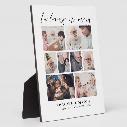 Eenvoudige moderne 'In liefdevolle herinnering' 8- Fotoplaat (Zijkant)