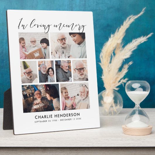 Eenvoudige moderne 'In liefdevolle herinnering' 8- Fotoplaat (Zijkant)