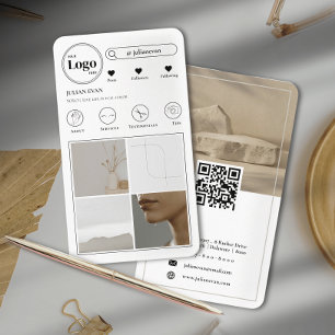 Eenvoudige moderne Instagram fotocollage wit Visitekaartje