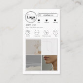 Eenvoudige moderne Instagram fotocollage wit Visitekaartje (Voorkant)