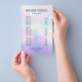Eenvoudige Moderne Iridescente Salon Service Menu (Hand)