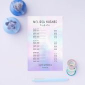 Eenvoudige Moderne Iridescente Salon Service Menu (Enkel)