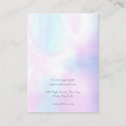 Eenvoudige moderne iriserende oorbel display Kaart Visitekaartje (Achterkant)