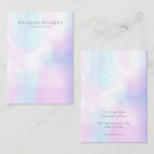 Eenvoudige moderne iriserende oorbel display Kaart Visitekaartje (Voorkant / Achterkant)