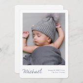 Eenvoudige, moderne jongen of meisjes Aangepaste f Aankondiging (Voorkant / Achterkant)