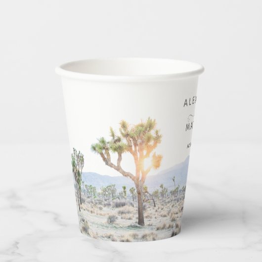 Eenvoudige moderne Joshua Tree Boho Wedding Papieren Bekers (Voorkant)