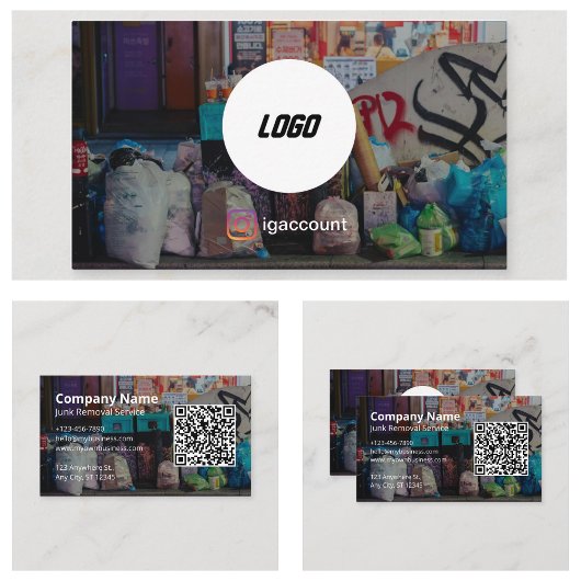 Eenvoudige moderne junk verwijdering visitekaartje