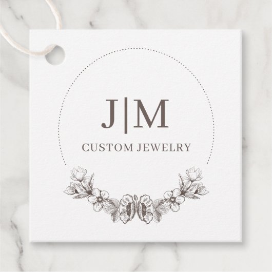 Eenvoudige moderne juwelen-monogram Labels voor he (Voorkant)