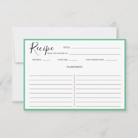 Eenvoudige, moderne kaart groen (Voorkant)