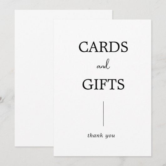 Eenvoudige moderne Kaart voor weddenschappen en ca (Voorkant / Achterkant)