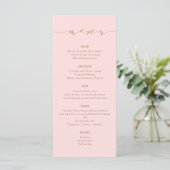 Eenvoudige moderne kalligrafie blush en bruin menu (Staand voorkant)