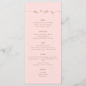 Eenvoudige moderne kalligrafie blush en bruin menu (Voorkant)