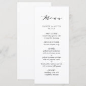 Eenvoudige moderne kalligrafie bruiloft menu (Voorkant / Achterkant)