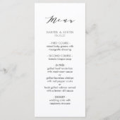 Eenvoudige moderne kalligrafie bruiloft menu (Voorkant)