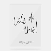 Eenvoudige moderne kalligrafie bruiloft welkom acryl bord (Voorkant)