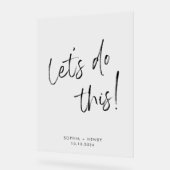 Eenvoudige moderne kalligrafie bruiloft welkom acryl bord (Hoek)