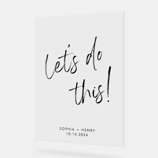 Eenvoudige moderne kalligrafie bruiloft welkom acryl bord (Hoek)