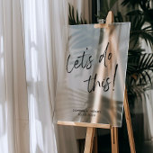 Eenvoudige moderne kalligrafie bruiloft welkom acryl bord