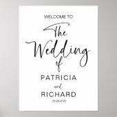 Eenvoudige moderne kalligrafie bruiloft welkom poster (Voorkant)