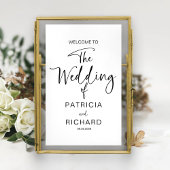Eenvoudige moderne kalligrafie bruiloft welkom poster