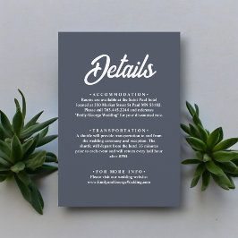 Eenvoudige moderne kalligrafie Classy Elegant Wedd Informatiekaartje