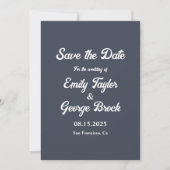 Eenvoudige moderne kalligrafie Classy Elegant Wedd Save The Date (Voorkant)
