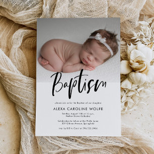 Eenvoudige moderne kalligrafie doop foto kaart