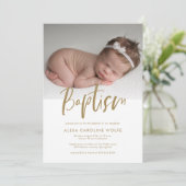 Eenvoudige moderne kalligrafie doop foto kaart (Staand voorkant)