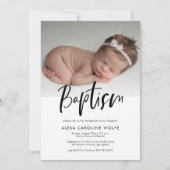 Eenvoudige moderne kalligrafie doop foto kaart (Voorkant)