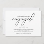 Eenvoudige moderne kalligrafie Engagement Party Kaart (Voorkant)