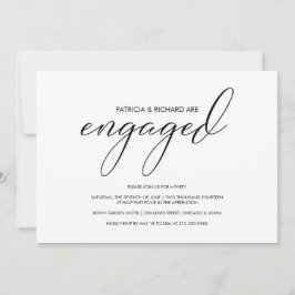 Eenvoudige moderne kalligrafie Engagement Party Kaart