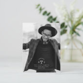 Eenvoudige moderne kalligrafie foto Afstudeerder I Briefkaart (Staand voorkant)