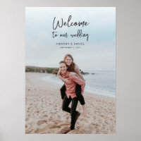Eenvoudige Moderne Kalligrafie Foto Bruiloft Welko