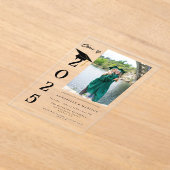 Eenvoudige moderne kalligrafie foto tweeling Afstu Acryl Uitnodigingen (Laagn)