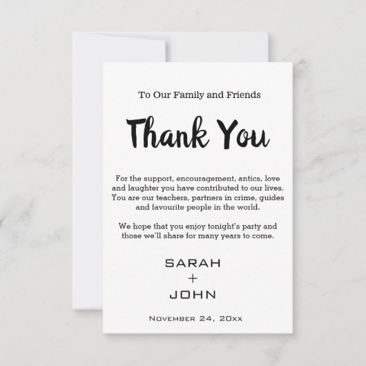 Eenvoudige moderne kalligrafie - Hartelijk dank Bedankkaart (Voorkant)