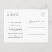 Eenvoudige moderne kalligrafie huwelijkskaart bewa aankondigingskaart (Achterkant)