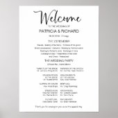 Eenvoudige moderne kalligrafie huwelijksprogramma poster (Voorkant)