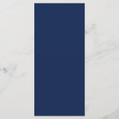 Eenvoudige moderne kalligrafie Navy Blue Menu (Achterkant)