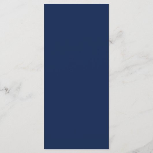 Eenvoudige moderne kalligrafie Navy Blue Menu (Achterkant)