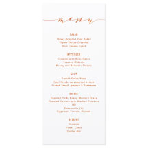 Eenvoudige moderne kalligrafie Oranje menu