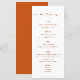 Eenvoudige moderne kalligrafie Oranje menu