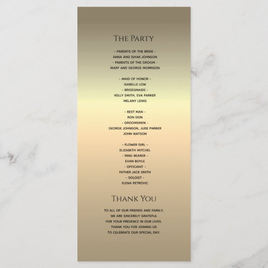 Eenvoudige moderne kalligrafie programmakaart (Achterkant)