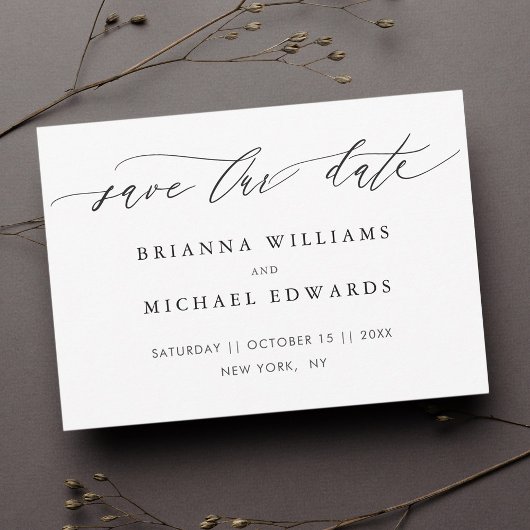 Eenvoudige moderne kalligrafie save the date