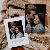 Eenvoudige moderne kalligrafie script twee foto br kaart