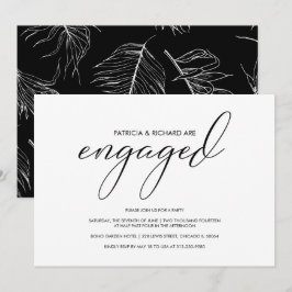 Eenvoudige moderne kalligrafie script verlovingsfe kaart